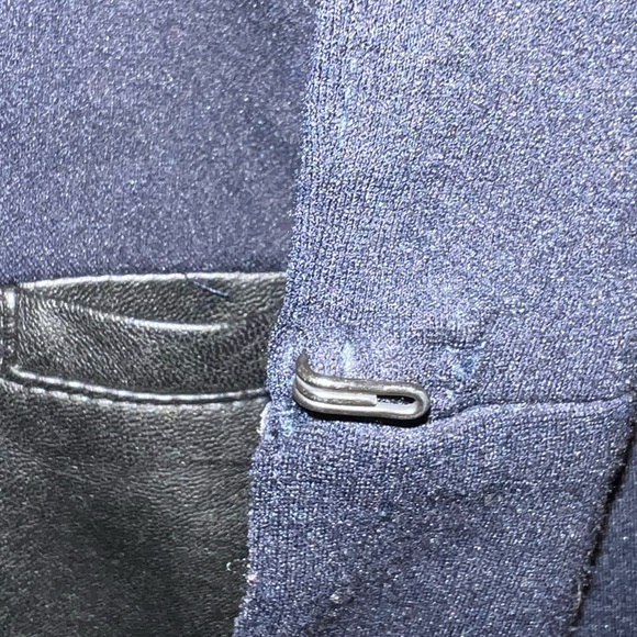 Bailey 44 Navy Black Vegan Leather Peplum Jacket Large - Picture 8 of 10